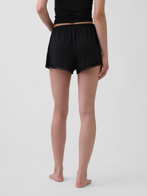 SoftMade Modal Lace-Trim PJ Shorts