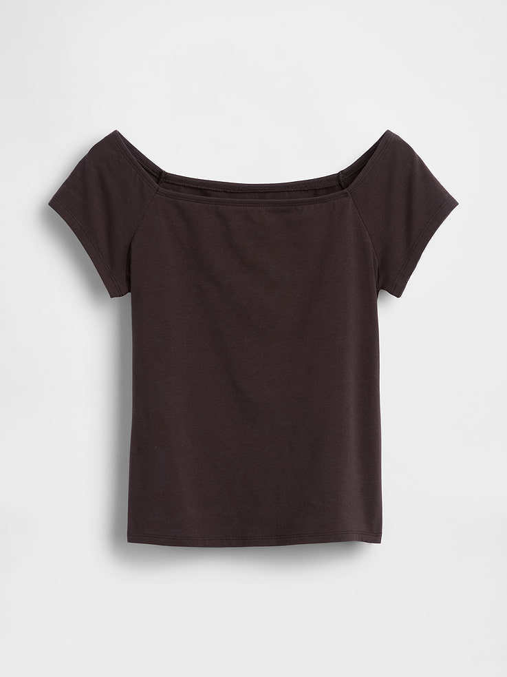 Image number 5 showing, CloseKnit Jersey Off-Shoulder Crop T-Shirt