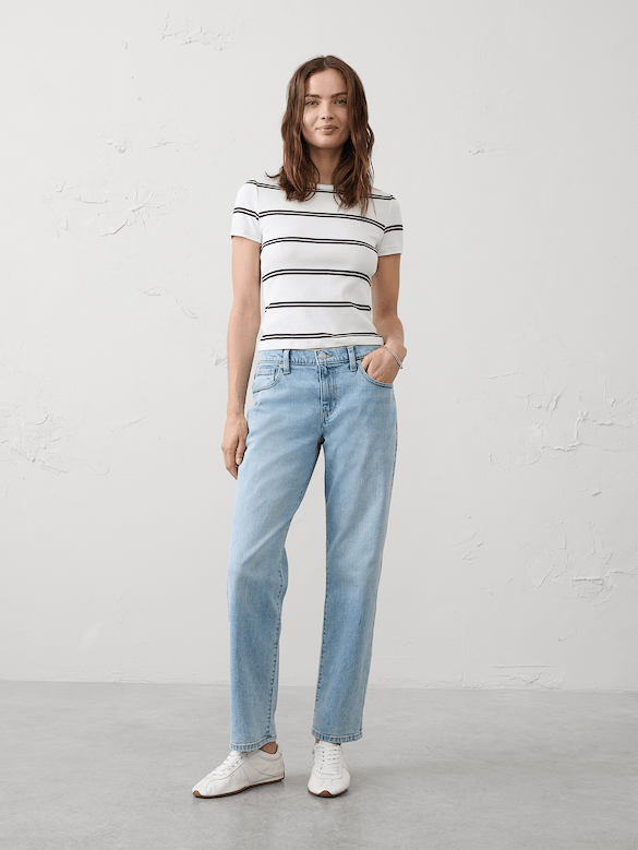 Straight-Leg Mid-Rise Jean