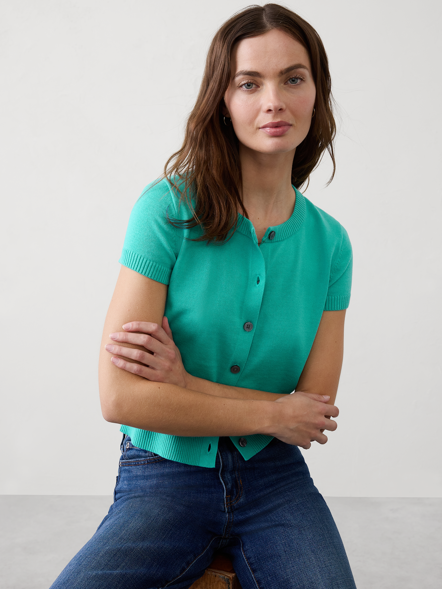 Image number 1 showing, Cotton Cropped Cardigan
