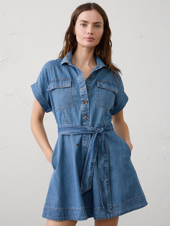 Denim Utility Mini Dress