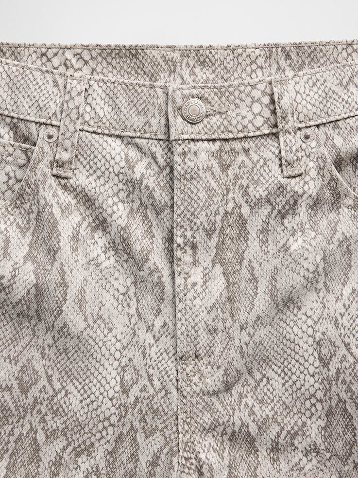 Image number 6 showing, High Rise Snake Print Barrel Jeans