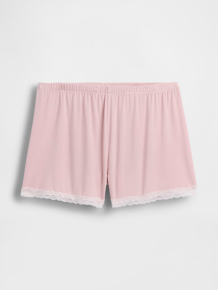 Image number 6 showing, SoftMade Modal Lace-Trim PJ Shorts