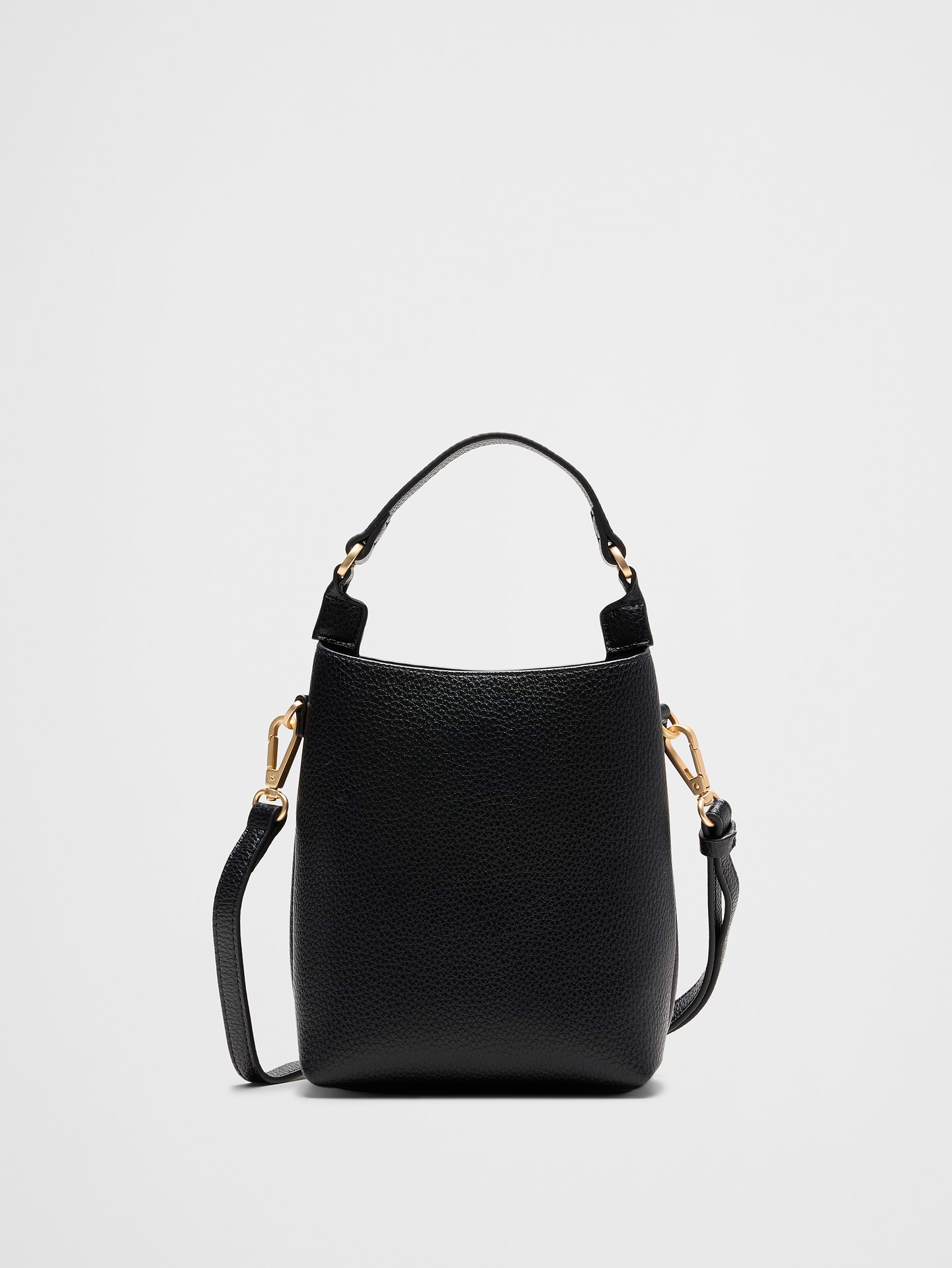 Image number 1 showing, Vegan Leather Micro Mini Bucket Crossbody Bag