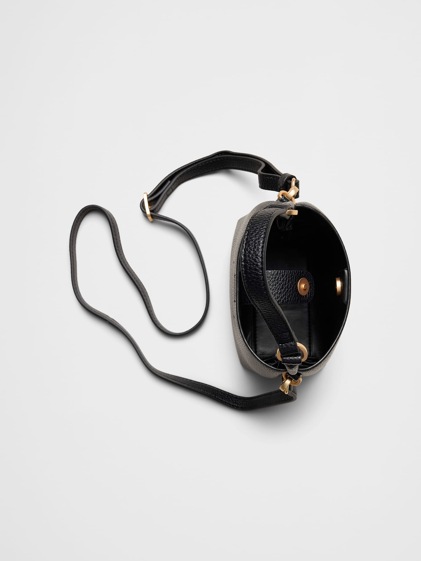 Image number 4 showing, Vegan Leather Micro Mini Bucket Crossbody Bag