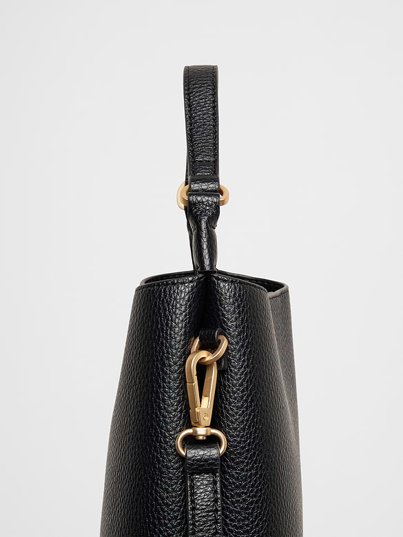 Vegan Leather Micro Mini Bucket Crossbody Bag