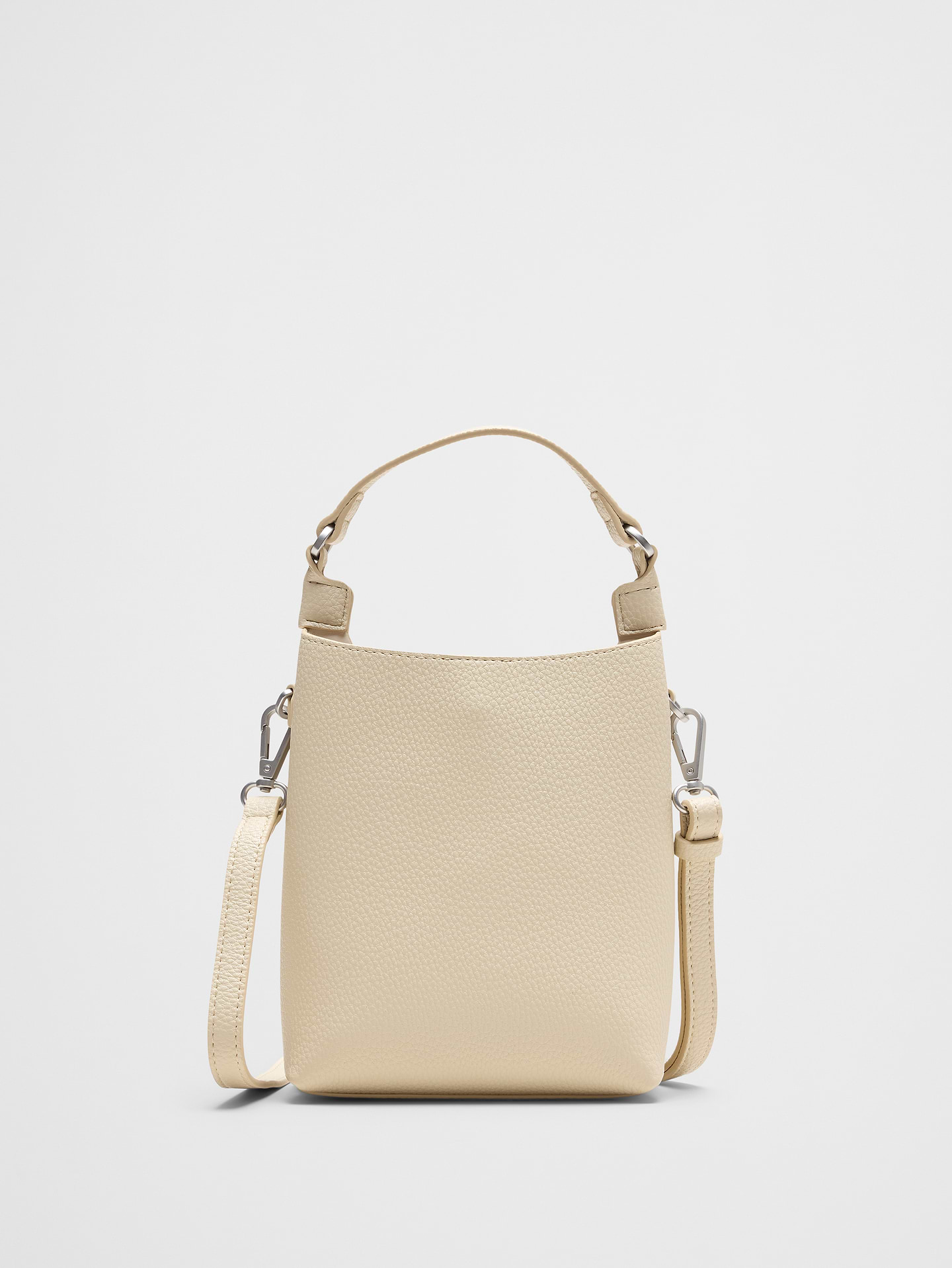 Image number 1 showing, Vegan Leather Micro Mini Bucket Crossbody Bag