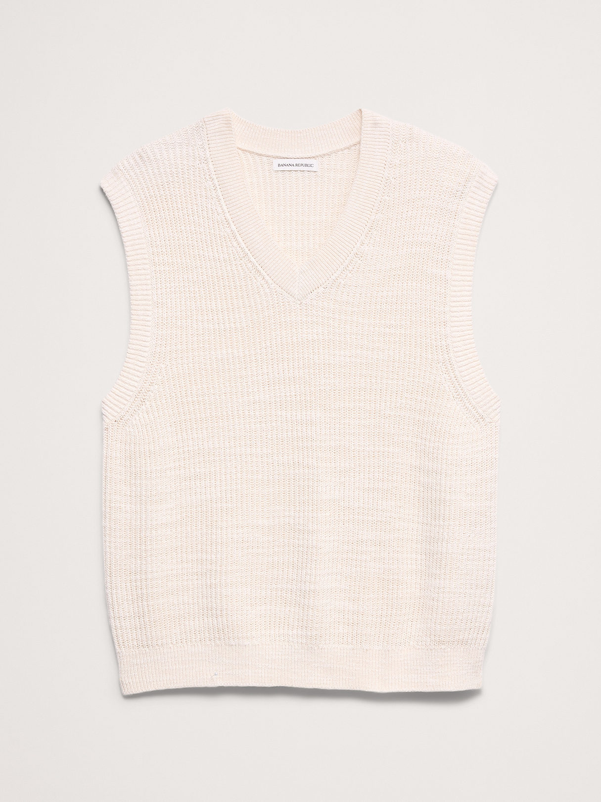 トップス SLUB LINEN VEST Cotton-Linen Slub V-Neck Sweater Vest | Banana Republic