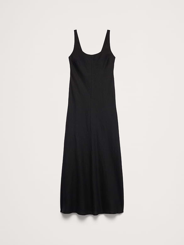 Linen Bias-Cut Maxi Dress