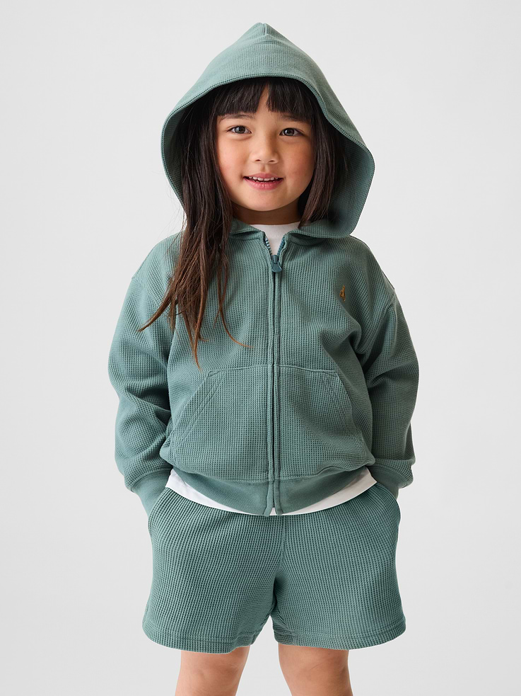 Image number 2 showing, Baby & Toddler Waffle Zip Hoodie