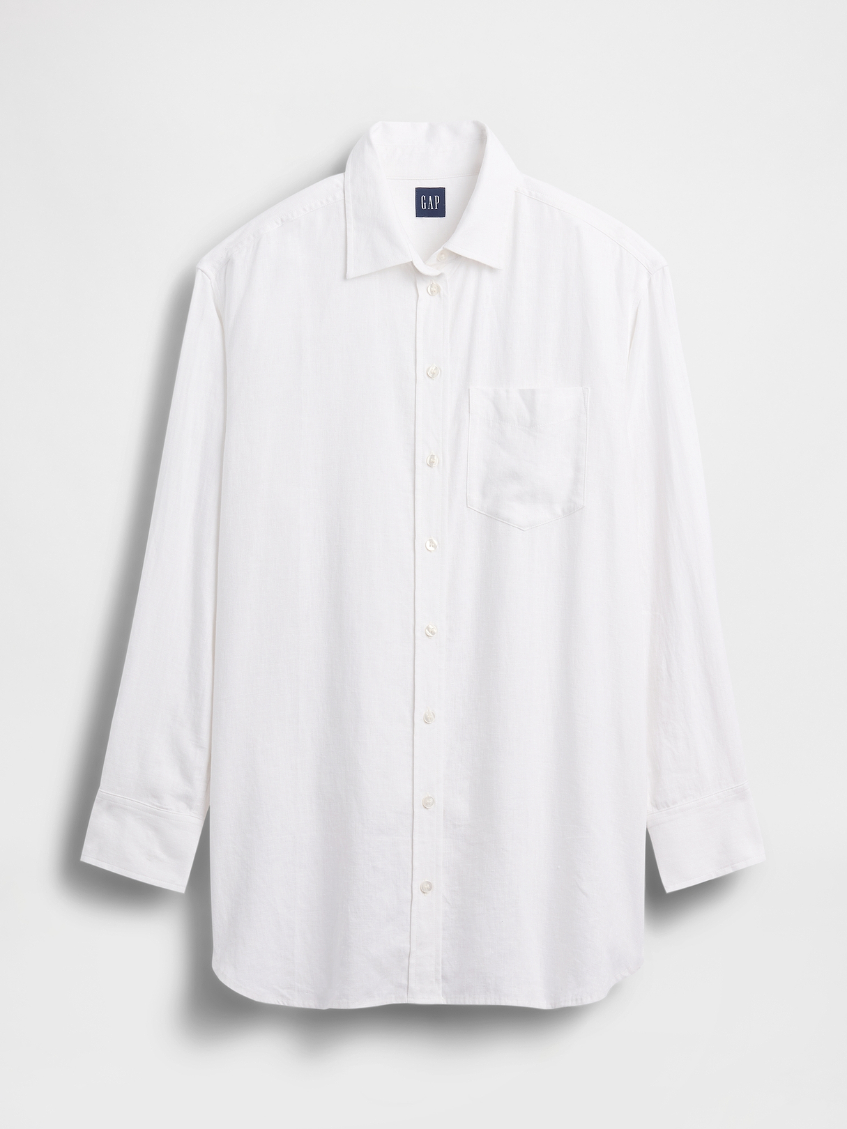 Linen-Blend Oversized Tunic Shirt | Gap