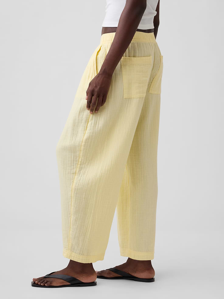 Image number 3 showing, Cotton Gauze Easy Barrel Pants