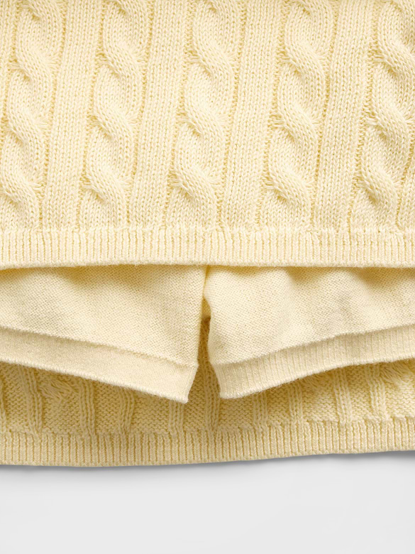 Kids 100% Cotton Cable-Knit Sweater Skort