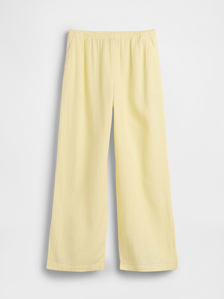 Image number 5 showing, Cotton Gauze Easy Split-Hem Pants