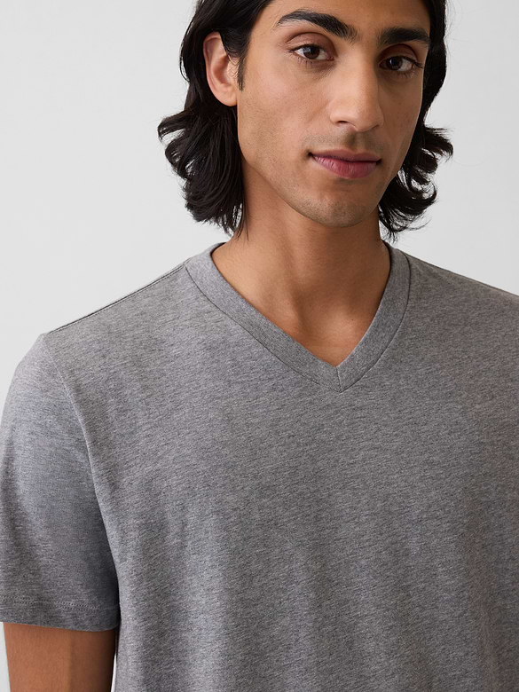 Cotton Jersey V-Neck T-Shirt