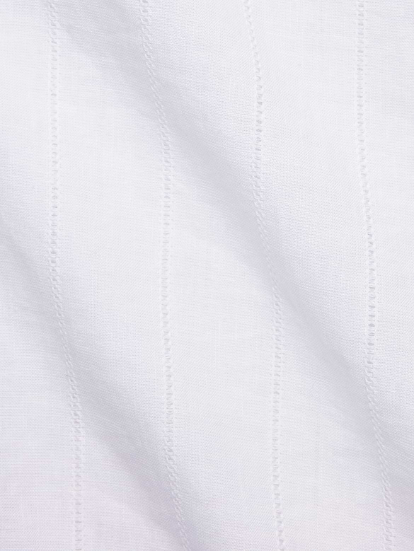 Standard-Fit Linen-Cotton Eyelet Stripe Resort Shirt