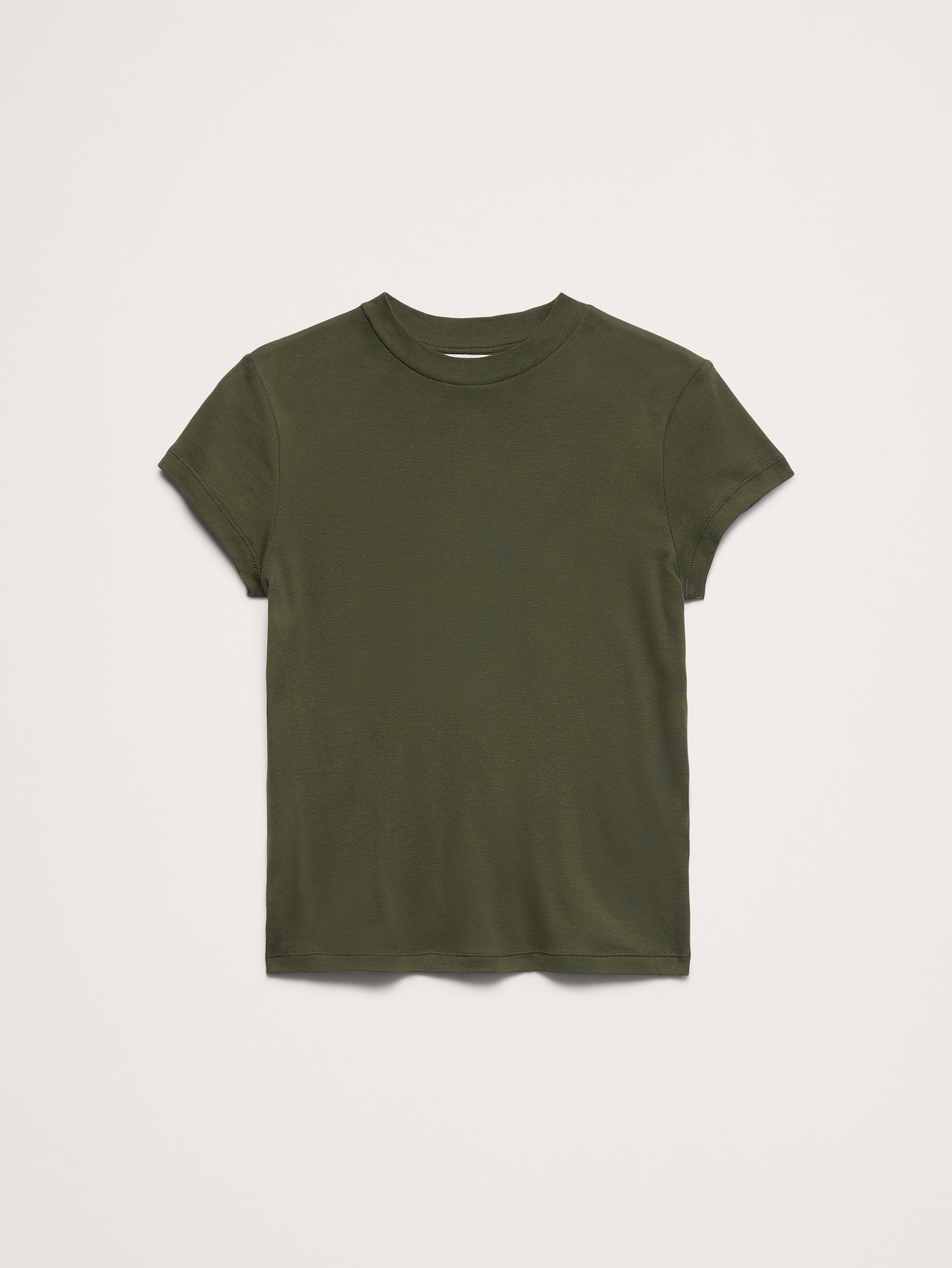 L'image numéro 4 présente T-shirt à col montant en coton aéré