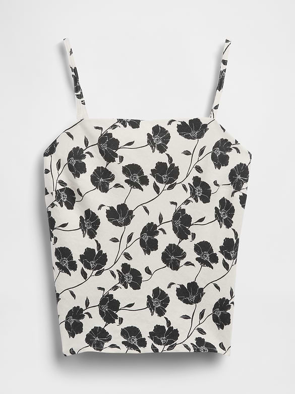 Linen-Blend Bias-Cut Top