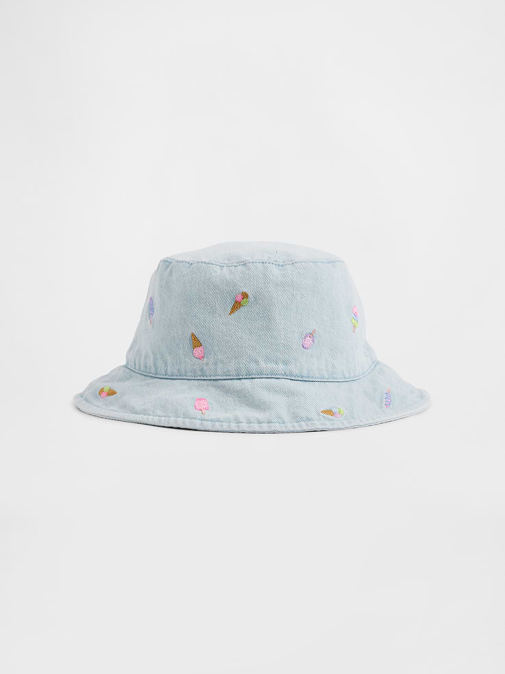 Image number 1 showing, Baby & Toddler Embroidered Denim Bucket Hat