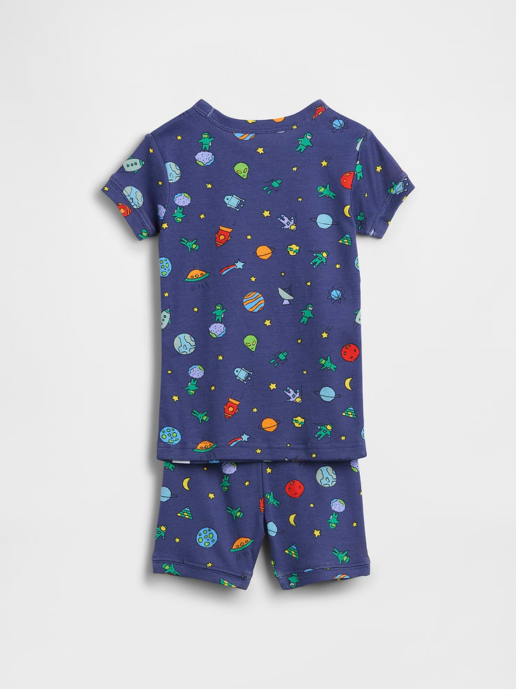 Image number 2 showing, Baby & Toddler Organic Brushed Cotton Space Aliens PJ Short Set