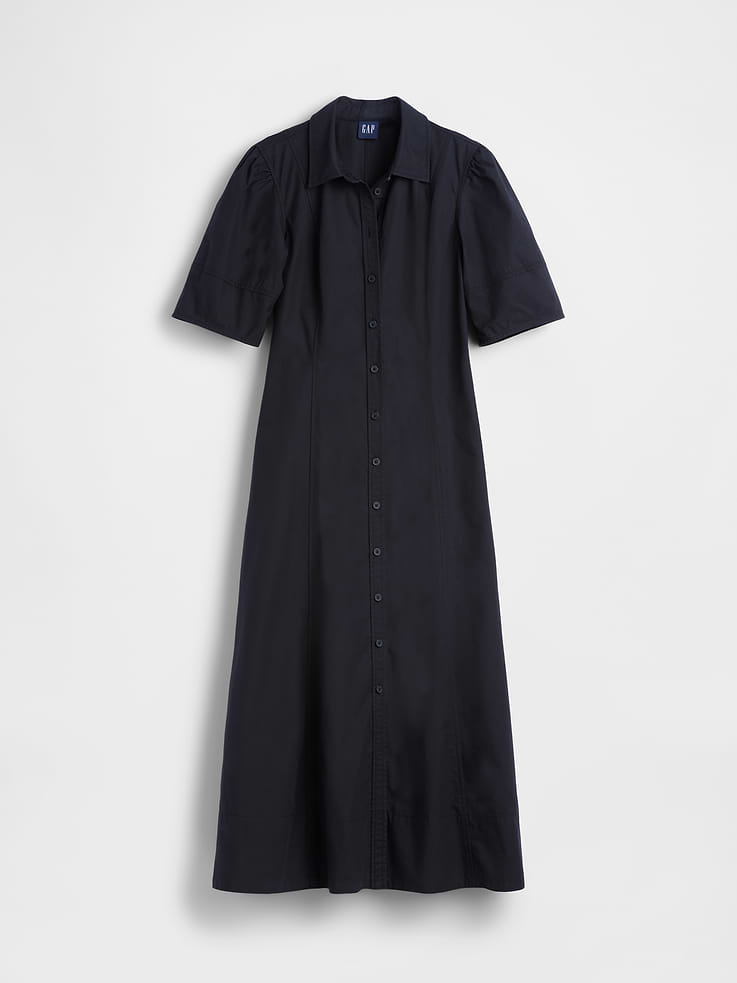 Image number 5 showing, Barrel-Sleeve Maxi Shirtdress