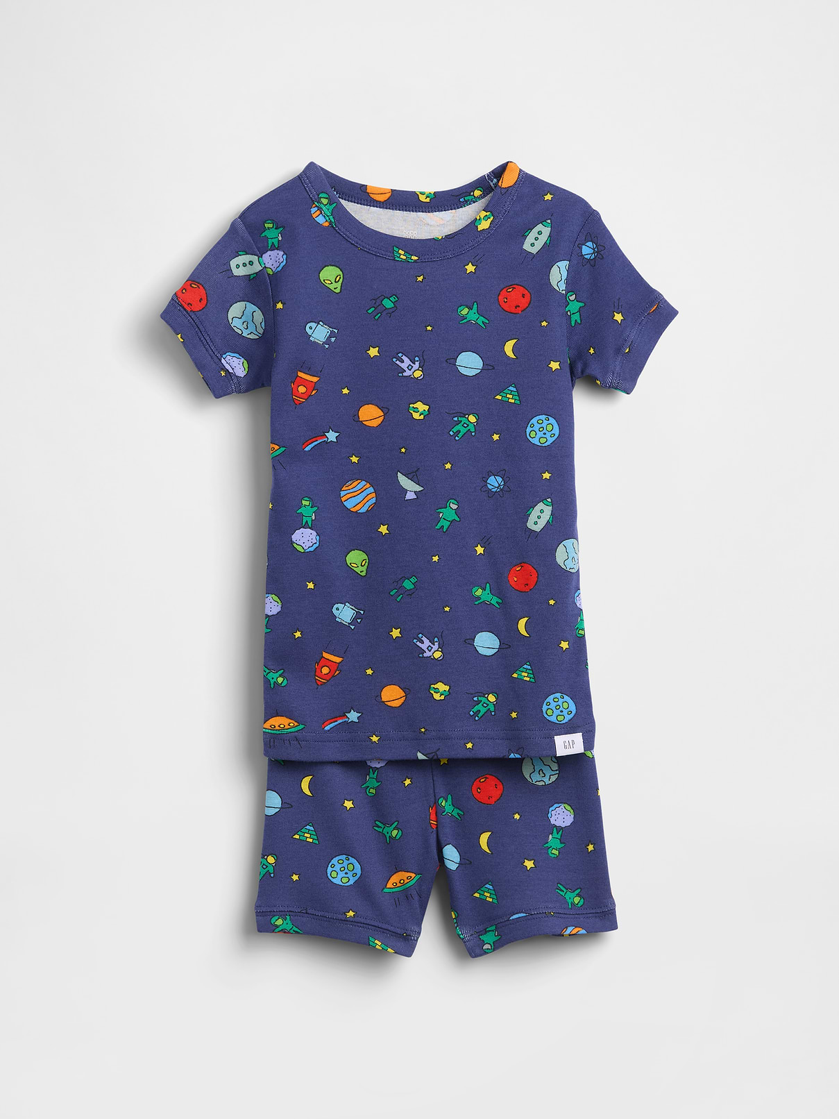 Baby & Toddler Organic Brushed Cotton Space Aliens PJ Short Set