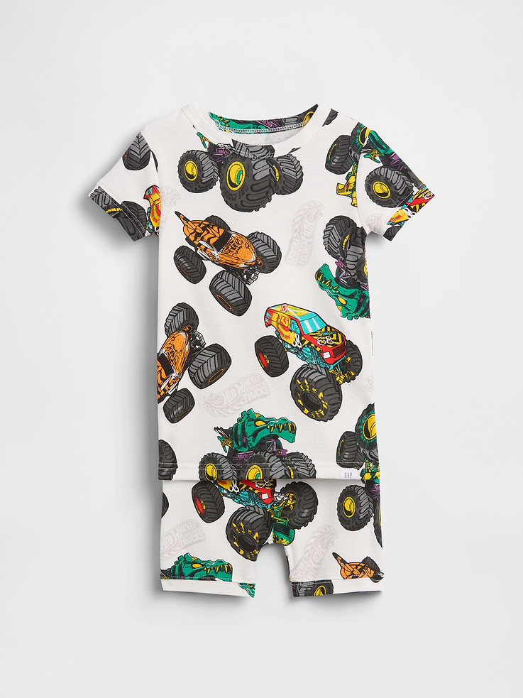 Image number 1 showing, Kids & Baby Hot Wheels Organic Brushed Cotton PJ Short Set