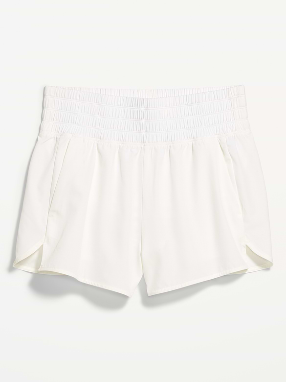 Short de course froissé à taille très haute, entrejambe de 7,5 cm