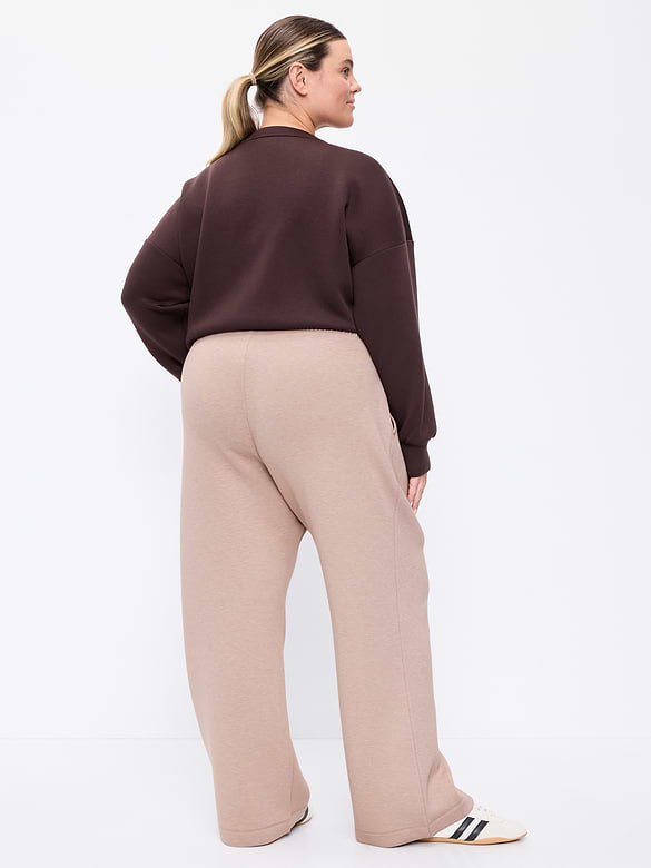 High-Waisted Bounce Fleece Wide-Leg Sweatpants