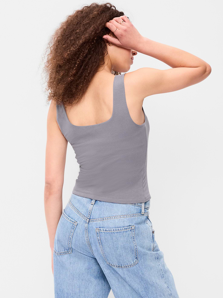 Image number 2 showing, Hug Double-Layer Scoop-Neck Tank Top