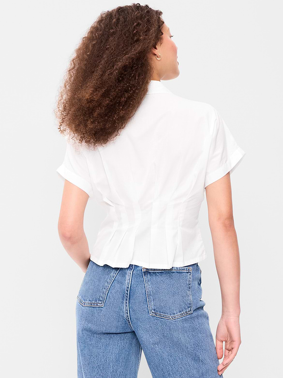 Slim-Waisted Button-Down Shirt
