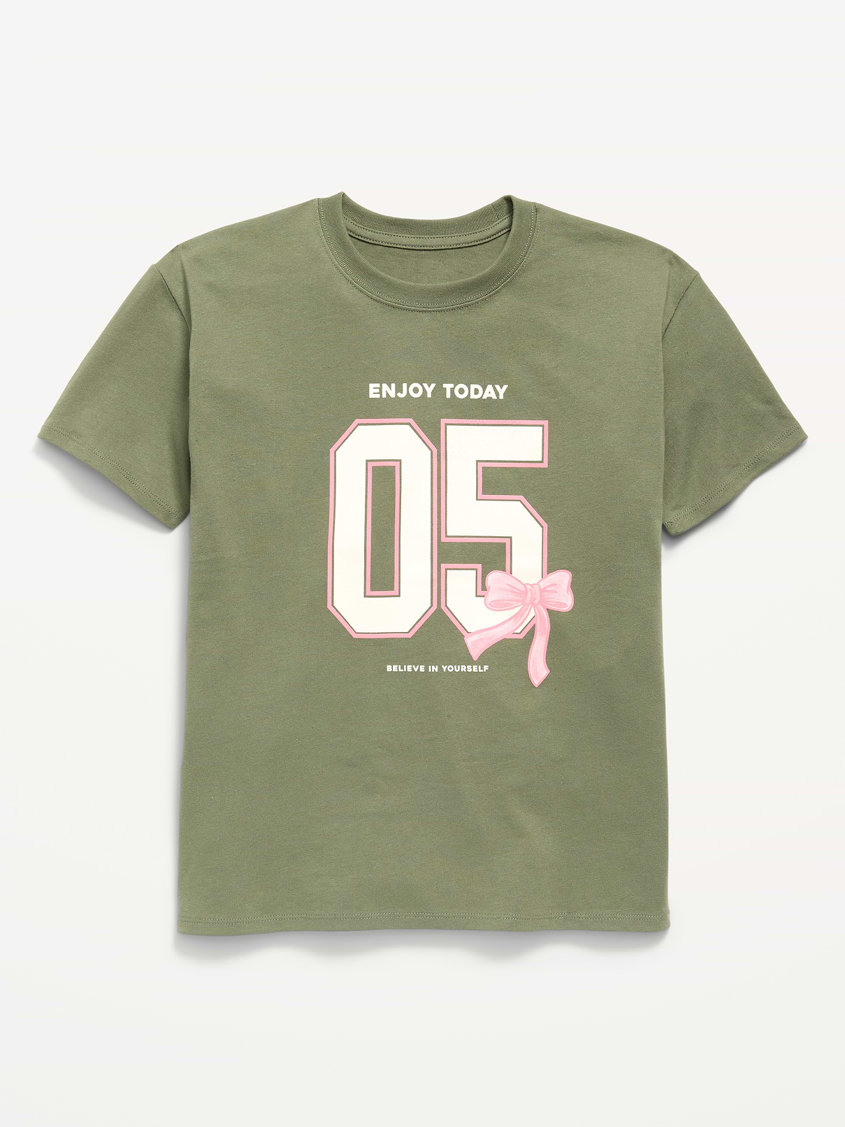 L'image numéro 1 présente T-shirt long surdimensionné à manches courtes à imprimé pour fille
