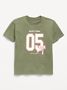 L'image numéro 1 présente T-shirt long surdimensionné à manches courtes à imprimé pour fille