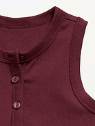 Image number 2 showing, Fitted Sleeveless Ribbed Button-Front Top for Girls