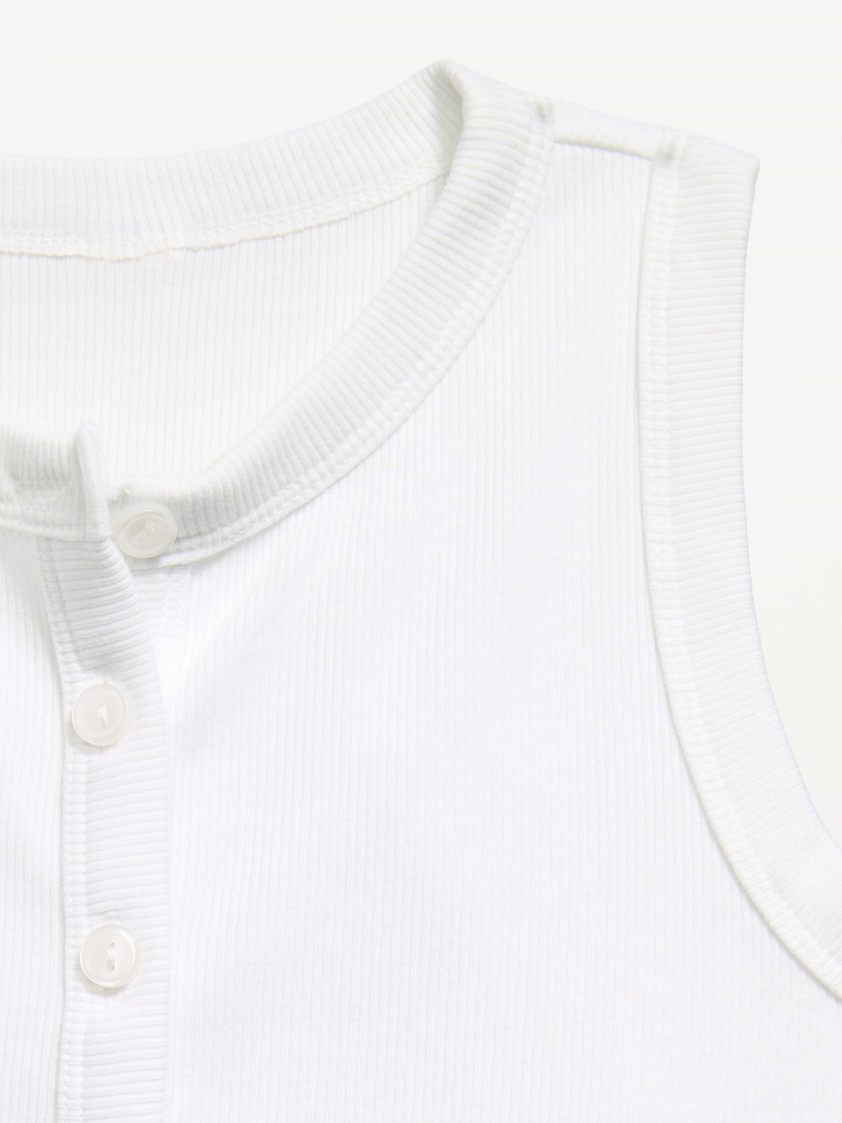 Image number 4 showing, Fitted Sleeveless Ribbed Button-Front Top for Girls