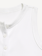 Image number 4 showing, Fitted Sleeveless Ribbed Button-Front Top for Girls