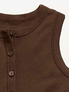 Image number 2 showing, Fitted Sleeveless Ribbed Button-Front Top for Girls