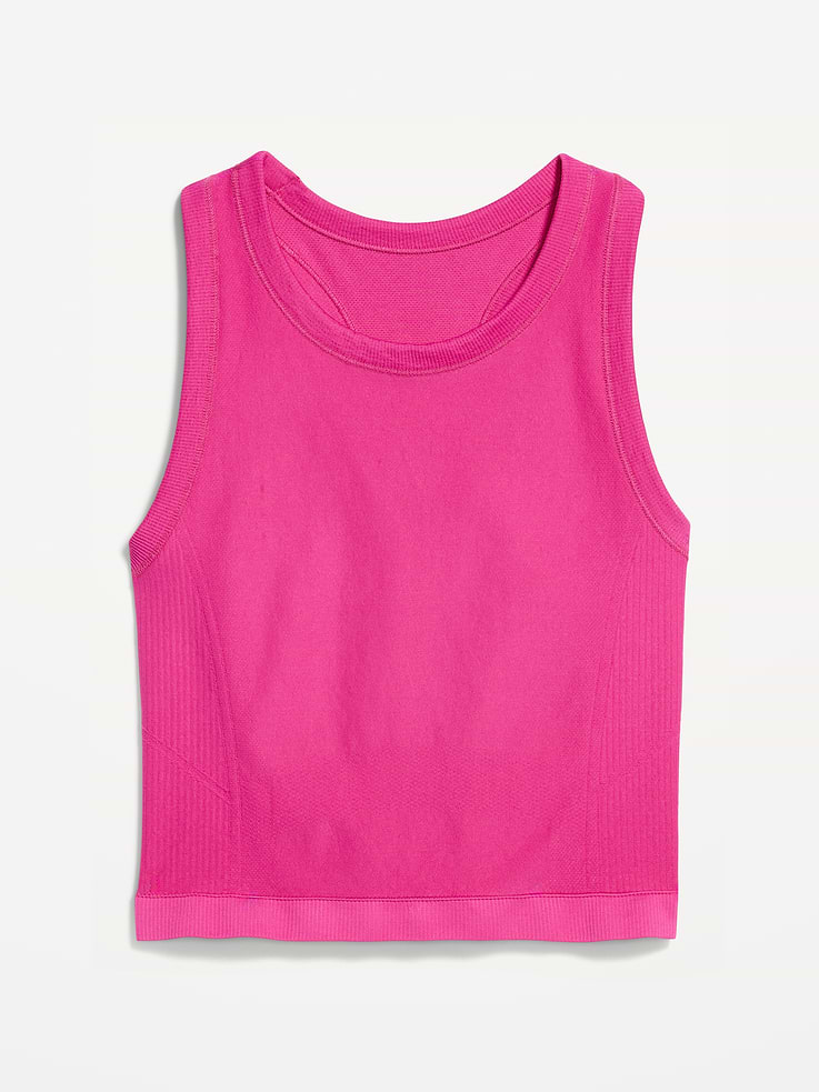 L'image numéro 9 présente Haut court ajusté sans coutures à encolure haute