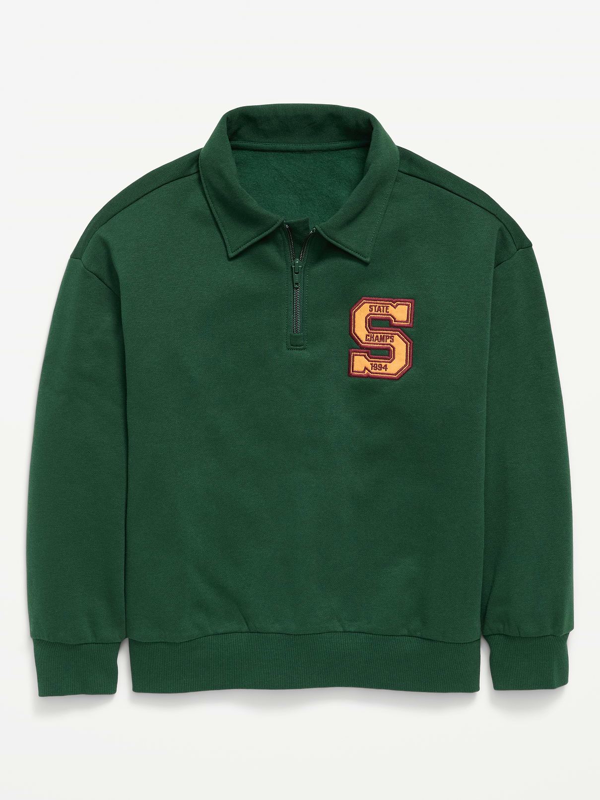 Image number 1 showing, Oversized Collared Fleece Quarter-Zip for Boys