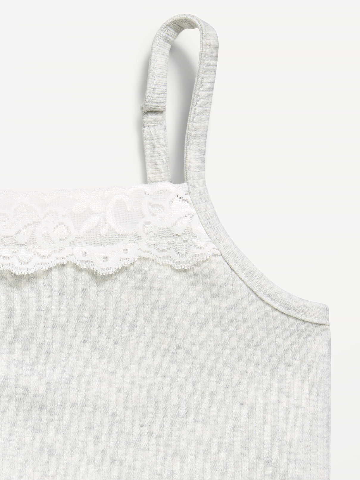 Image number 2 showing, Fitted Ribbed Lace-Trim Cami for Girls