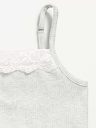 Image number 2 showing, Fitted Ribbed Lace-Trim Cami for Girls