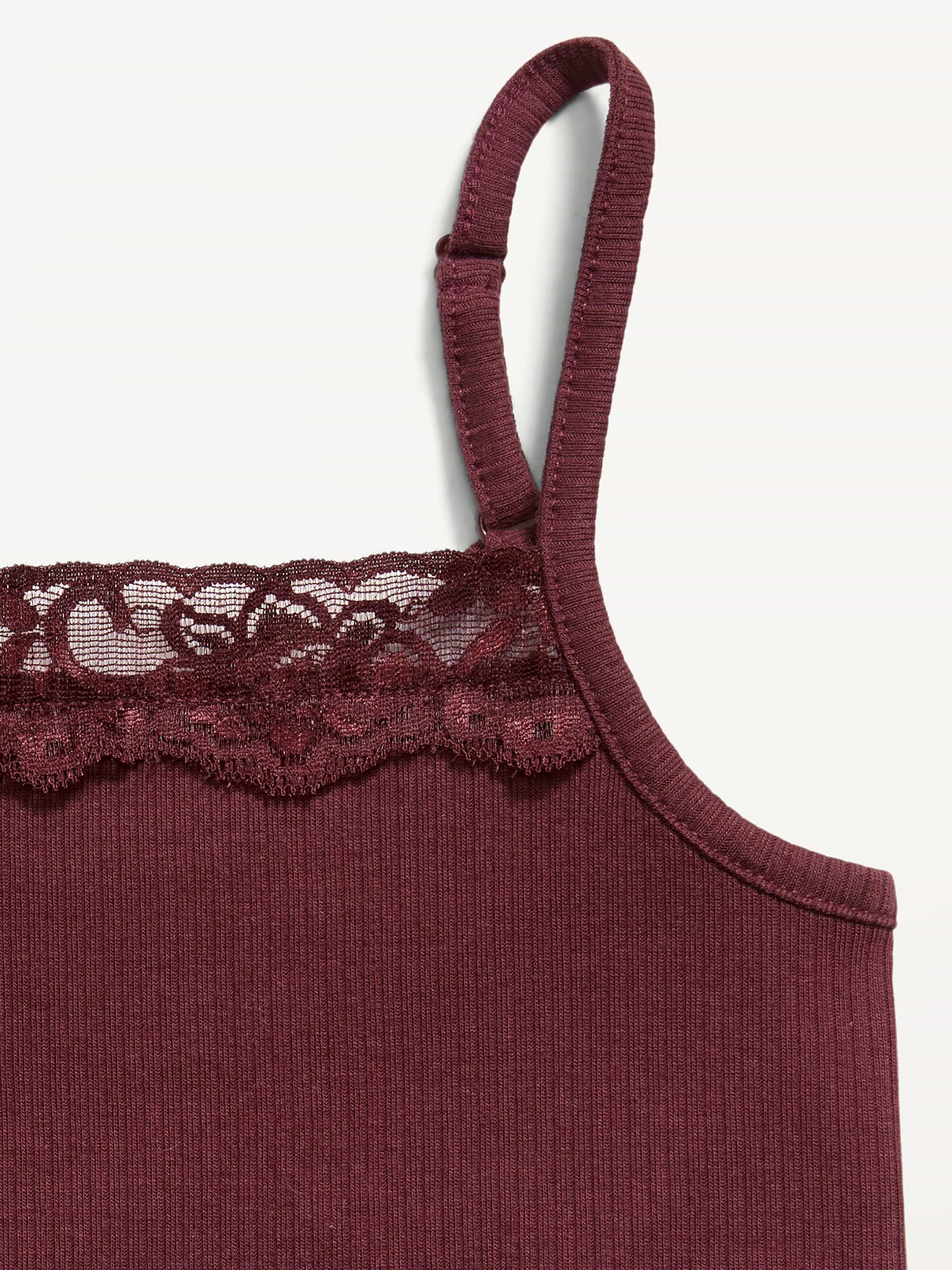 Image number 2 showing, Fitted Ribbed Lace-Trim Cami for Girls