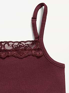 Image number 2 showing, Fitted Ribbed Lace-Trim Cami for Girls