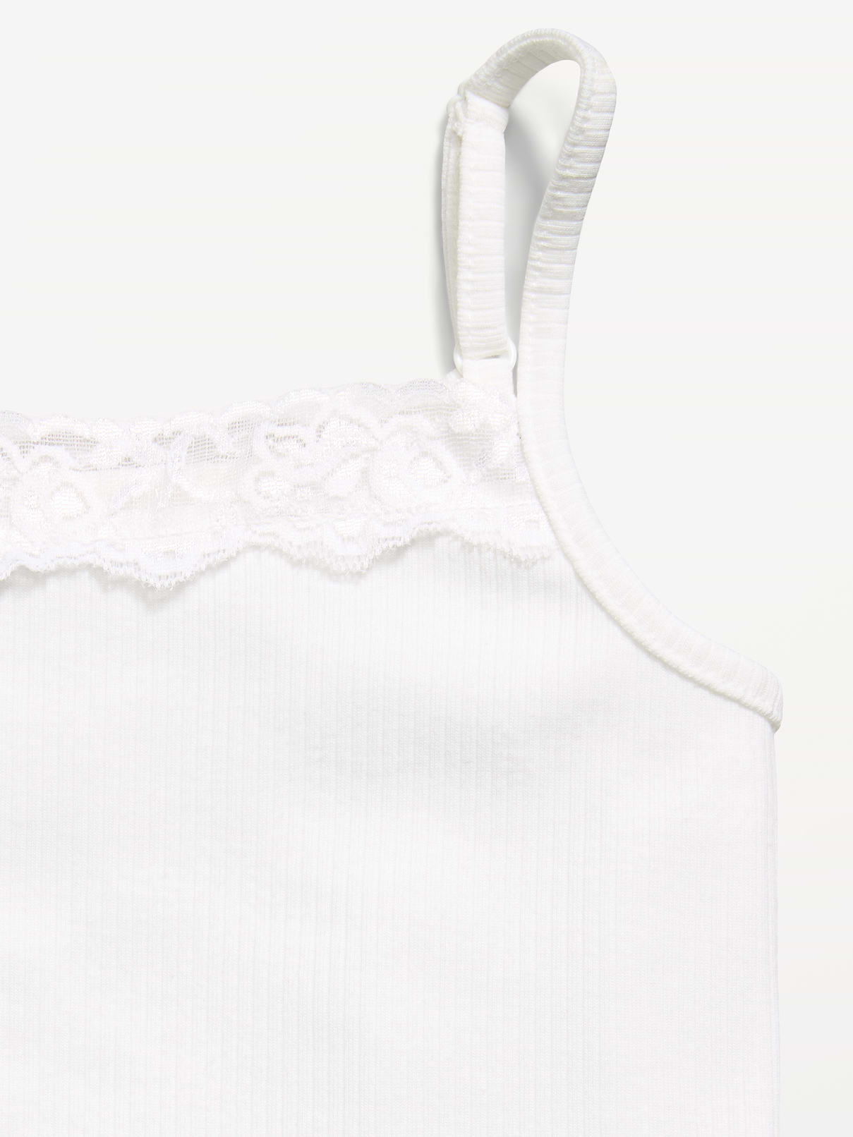 Image number 2 showing, Fitted Ribbed Lace-Trim Cami for Girls