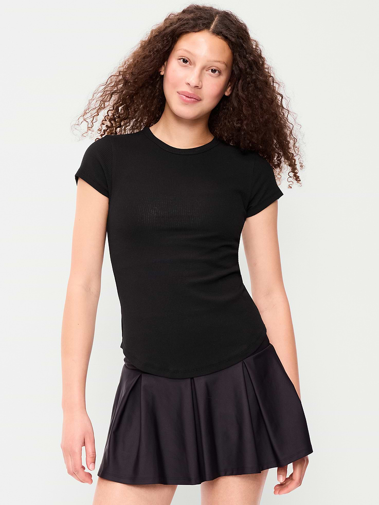 Image number 1 showing, CloudLite Crew-Neck Ribbed T-Shirt
