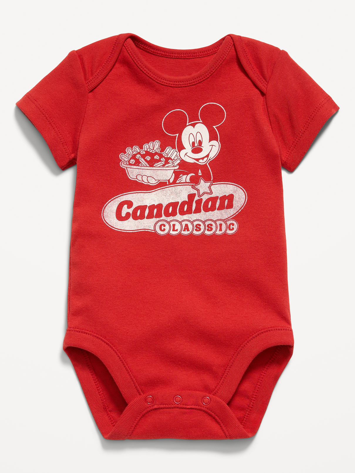L'image numéro 1 présente Cache-couche à manches courtes à imprimé de Mickey Mouse Old Navy x Disney unisexe pour bébé