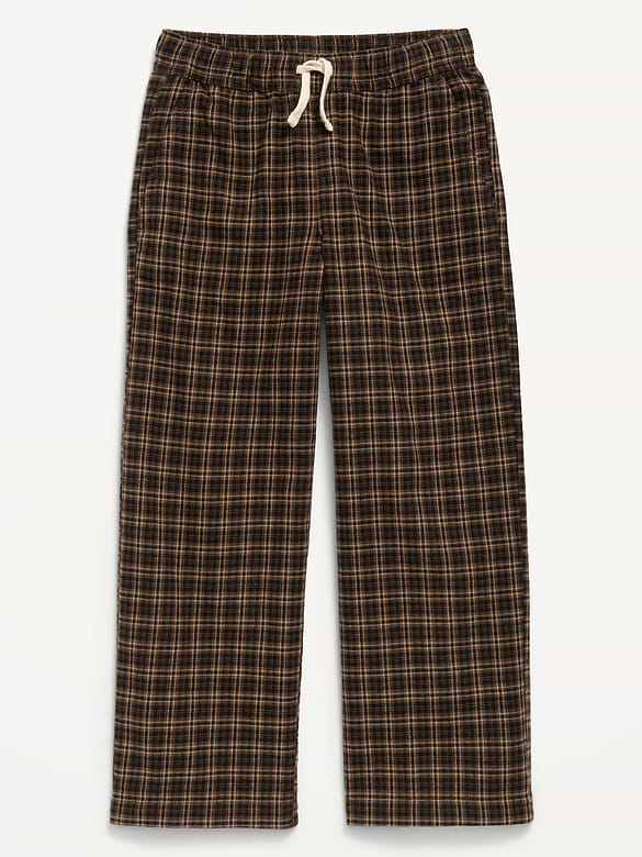 Pantalon à taille extensible en flanelle à carreaux pour garçon