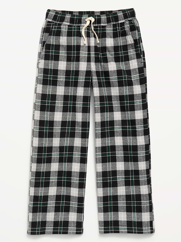 Pantalon à taille extensible en flanelle à carreaux pour garçon