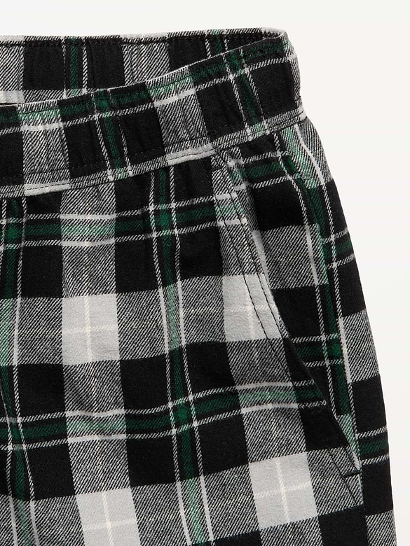 Pantalon à taille extensible en flanelle à carreaux pour garçon