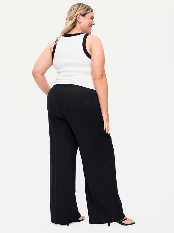 High-Waisted Wide-Leg Trouser Pants